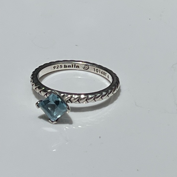925 Halia Princess Cut Blue Topaz Ring - Picture 1 of 8